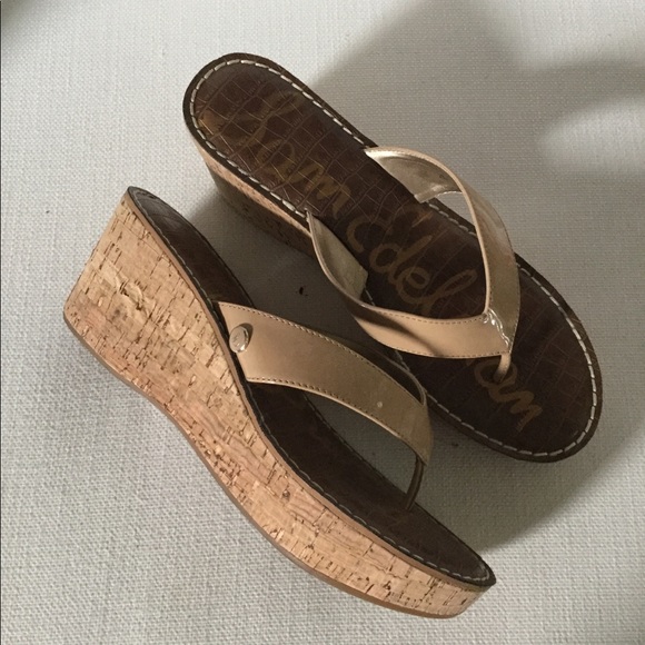 Sam Edelman nude wedge sandals - Picture 1 of 3